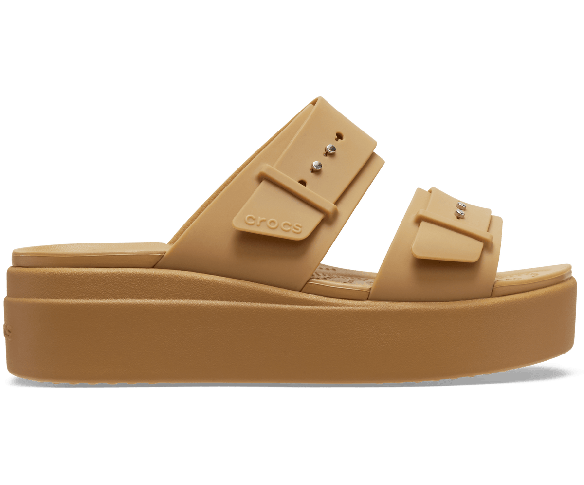 Brooklyn Buckle Low Wedge Sandal - Umber