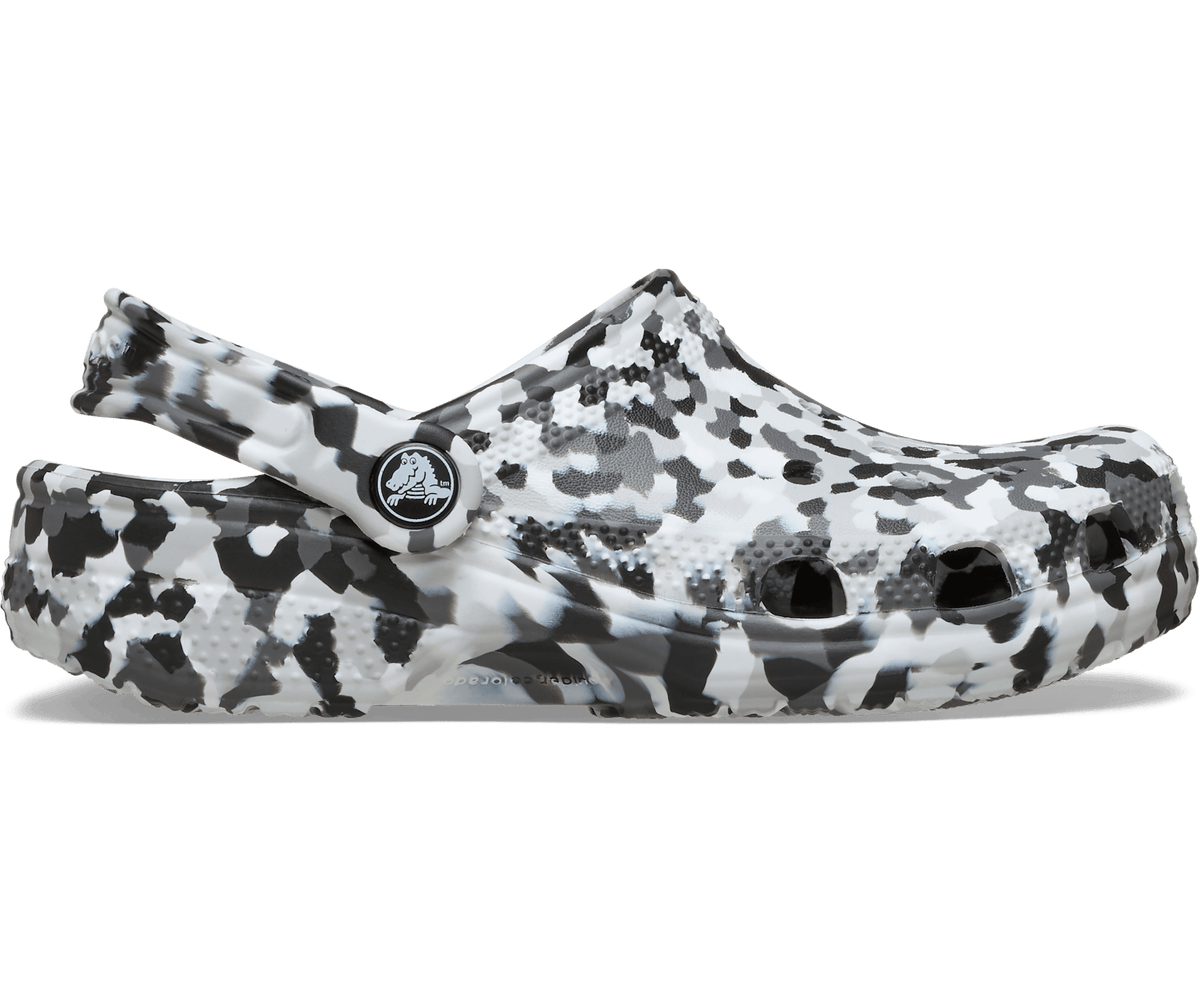 Kids' Classic Confetti Clog - Black / White