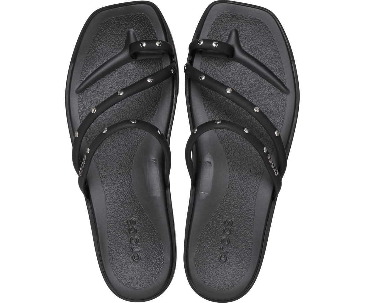 Miami Toe Loop Studded Sandal - Black