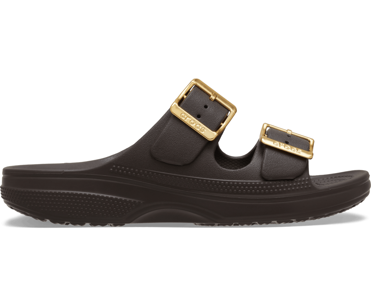 Saturday Metallic Buckle Sandal - Espresso / Gold